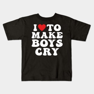 I Heart To Make Boys Cry Funny Red Heart Love Girls Kids T-Shirt